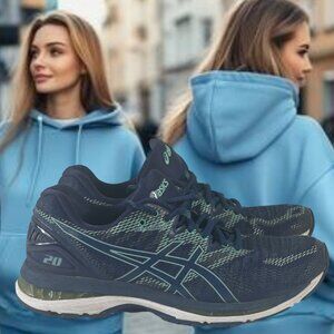 Asics Womens Gel Nimbus 20  Blue Running Shoes SZ 9.5